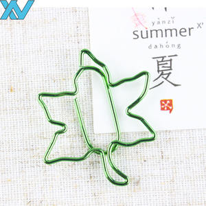 Klip kertas logam bentuk daun hijau kustom kategori produk hadiah promosi dan klip - Product Image 3