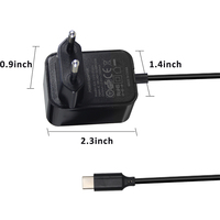 Type C 12V 2A Alimentation EU CEE 7/16 AC 100 220-V Adaptateur USB-C pour connexion enfichable à lumière LED