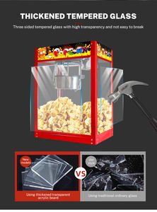 ماكينة الفشار مع غلاية 8 أونصات ، ماكينة الفشار التجارية للمسرح والسينما العتيقة مع أحمر فاتح داخلي - Product Image 3