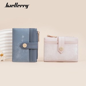 กระเป๋าสตางค์สั้นผู้หญิง Baellerry ขนาดมินิ สีแดง ลายบล็อก ปิดแบบกระดุม กระเป๋าใส่เหรียญแบบพับสองตอน ใช้ได้ทุกวัน - Product Image 3