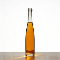 Bouteille de vin rouge en verre transparent personnalisée à col long et fond épais, 200 ml, 375 ml, 500 ml