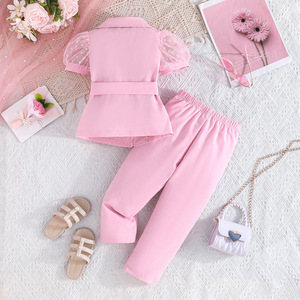 <span class=keywords><strong>Ropa</strong></span> de bebé, chaleco de Color sólido para niñas, pantalones de pierna <span class=keywords><strong>ancha</strong></span> florales, <span class=keywords><strong>ropa</strong></span> de 2 uds para niños, <span class=keywords><strong>ropa</strong></span> de moda para niños - Product Image 5