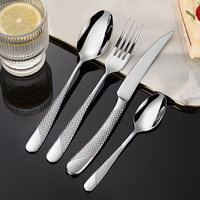 Ensemble de couverts de luxe en acier inoxydable avec manche étoile diamantée, couteau, fourchette, cuillère, pour mariage et restaurant