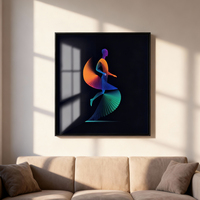 Art mural en verre Art déco moderne personnalisé, cadre doré suspendu coloré, décoration pour bureau, salle de sport, vente en gros