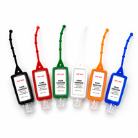 Porte-désinfectant pour les mains en silicone coloré personnalisé, porte-clés désinfectant pour les mains, porte-désinfectant pour les mains en silicone de 30 ml pour sac