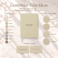 Carnet de réflexion spirituelle personnalisé A5 en tissu de lin beige, couverture rigide avec gaufrage, pour la résilience, avec marque-page