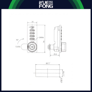 ยูเฟิง ไมชิกุญแจล็อคแบบกลไก 4 หลัก พร้อมกุญแจสำรอง สำหรับลิ้นชัก ตู้เซฟ สีดำ ทนทาน ใช้ได้ทั้งที่บ้านและที่ทำงาน - Product Image 5