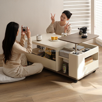 670266 Quanu vente en gros salon Design Unique Table basse réglable Table centrale moderne avec grand rangement fabriqué en Chine