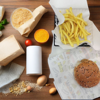 Papier d'emballage alimentaire personnalisé avec logo, papier anti-graisse pour hamburgers, pain et gâteaux