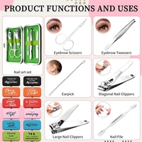 Ensemble de soins des ongles en acier inoxydable personnalisé, kit d'outils de manucure pour les voyages, cadeau personnel avec logo personnalisé