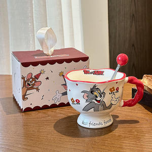 Taza de Cerámica Tom y Jerry con Cuchara, Diseño de Dibujos Animados, Regalo para Parejas, Verano 2025 - Product Image 2