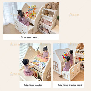 Table d'étude et <span class=keywords><strong>de</strong></span> lecture multifonctionnelle <span class=keywords><strong>pour</strong></span> enfants avec banc <span class=keywords><strong>de</strong></span> rangement <span class=keywords><strong>pour</strong></span> la garderie et la chambre d'enfant - Product Image 5