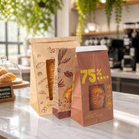 Emballage alimentaire personnalisé en kraft recyclable blanc avec poignées pour thé, café et nourriture