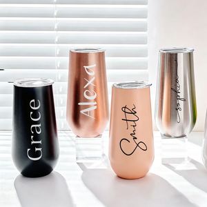 Couvercle personnalisé à double paroi pour gobelet isotherme 6oz en acier inoxydable – Cadeau personnalisé pour demoiselle d'honneur ou enterrement de vie de jeune fille - Product Image 4