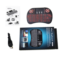 Mini clavier personnalisé, souris aérienne, rétroéclairage 7 couleurs, 2.4g, télécommande I8 Air Mouse avec récepteur USB