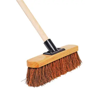 Soft Indoor Or Outdoor Broom With Natural Coco Bristle