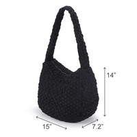 Sac à bandoulière matelassé et léger pour femme avec logo personnalisable, imperméable et isolé, fermeture éclair, style fourre-tout doux et gonflé