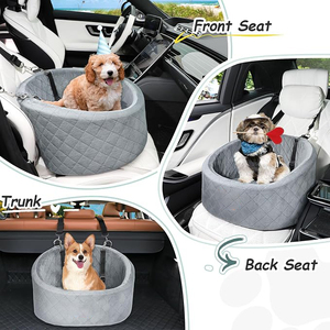 OEM Easy-to-Install Solid Pattern Dog <b>Car</b> <b>Seat</b> for <b>Puppies</b> up to 30 Lbs Features Non-Slip Bottom Safety Leashes for Pet Travel - Product Image 5