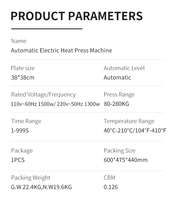 Presse à Chaud Électrique 15x15 Pouces à Tiroir Plat, Ouverture Entièrement Automatique pour Impression à Chaud de Films DTF, Transfert sur Papier et T-shirts