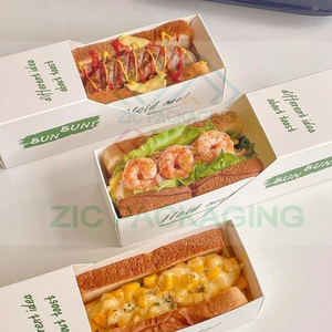 Confezionamento alimentare personalizzato Premium-<span class=keywords><strong>Sandwich</strong></span>, panetteria, Hot Dog Roll scatole con materiale ecologico e stampa personalizzata - Product Image 4