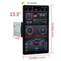 Estéreo para Coche con Pantalla Giratoria Android de 13.3 Pulgadas y Cámara 360 para Toyota Honda, Carplay Inalámbrico, Audio Universal para Tablero, 1 Año de Garantía