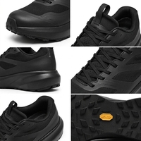 Chaussures de marche imperméables pour hommes, baskets noires basses à lacets, respirantes, légères, antidérapantes, confortables, à semelle épaisse