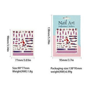 Five & Ten GMPC/Sedex/ISO/EUDR FIFA Nail Art Autocollants National Football Football Espagne Argentine France Brésil <span class=keywords><strong>Faux</strong></span> <span class=keywords><strong>Ongles</strong></span> Conseils - Product Image 3
