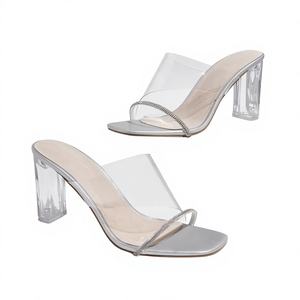 נעלי כלה אופנתיות עם עקב סטילטו 9 ס\\\"מ, קישוט אבזם, קיץ, חיצוניות, עמידות, PVC/PUR - Product Image 4