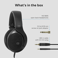 HD 560S Over Ear Studio Monitoring Headphones Respon Frekuensi Netral Teknologi EAR Open Back Kabel Dapat Dilepas Hitam