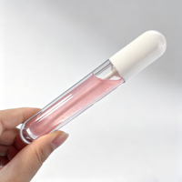 Gloss à lèvres liquide long et fin, avec capuchon blanc satiné, applicateur à pointe fine, brillant, scintillant, rose irisé, maquillage cosmétique