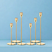 Porte-bougie de luxe en or à longue tige pour mariage, banquet, décoration de table à manger, support de bougie