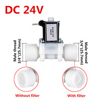 Katup Solenoid DC24V Normal Terbuka dengan Ulir Luar 1/2 3/4 Inci, Katup Irigasi Taman, Katup Solenoid Air Elektrik
