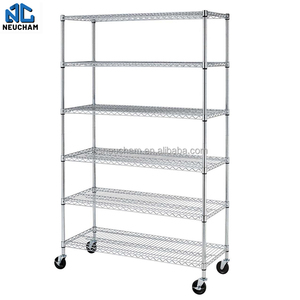 6 שכבות תיל מדפי תיל מדפים חוט מדפים אחסון עגלה עם גלגלים - Product Image 3