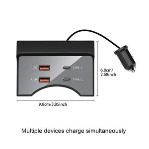 <span class=keywords><strong>Station</strong></span> de charge multi-appareils Vtear pour voiture, hub Type-C, séparateur, accessoires de décoration intérieure pour Toyota Sienna 2021-2025 - Product Image 1