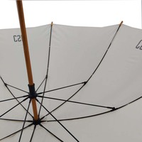 Parapluie Droit Portable de Voyage pour Adultes avec Manche en Bois en J, Cadre en Fibre de Verre Intégrale, Ailettes en Pongee 190T, Résistant au Vent, Logo Personnalisé