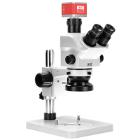 Microscopio Stereo Trinoculare SZM7060 con Base Piccola e Fotocamera 4K 60MP, Ingrandimento 3.5X-120X per Rilavorazione SMT e Ispezione Componenti