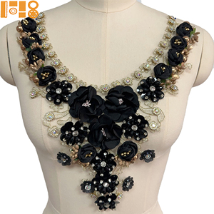 Aplique Bordado con Cuentas Hecho a Mano <span class=keywords><strong>2026</strong></span>, Parche Cosido con Cordón de Hueso, Flor para Cuello, Vestido de Novia, Accesorios de Ropa para Bodas DIY - Product Image 2