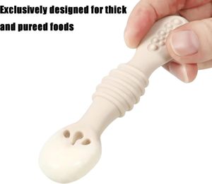 Newsun - Juego de Cucharas de Silicona para Bebés, 100 % Libres de BPA, Aptas para Alimentos, Lindas y Antideslizantes, para la Primera Etapa de Alimentación - Product Image 3