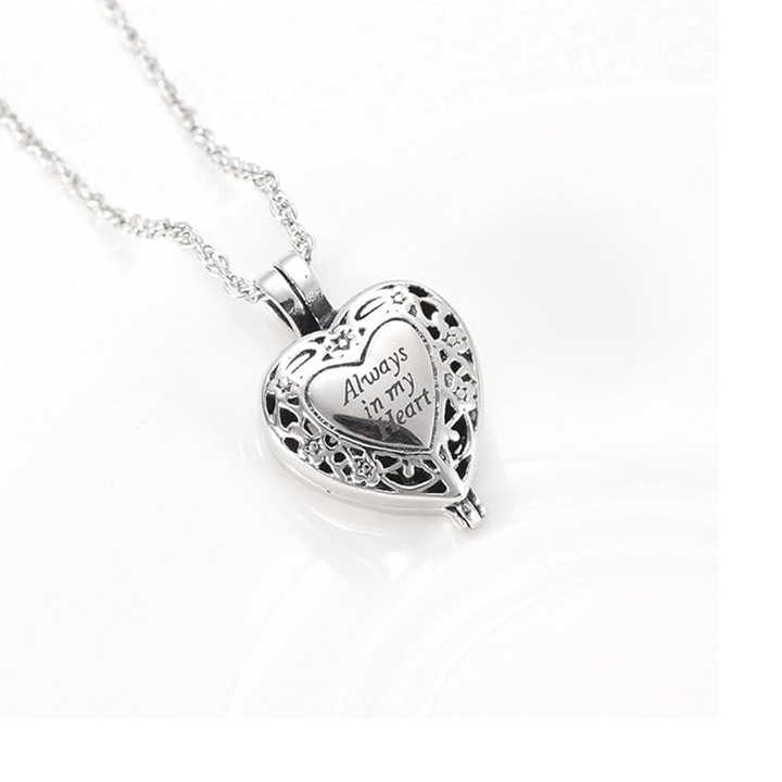 Cremation Jewelry Personalized Heart-shaped Cremation Bone Necklace Suitable for Ashes Forever in My Heart Memory Necklace