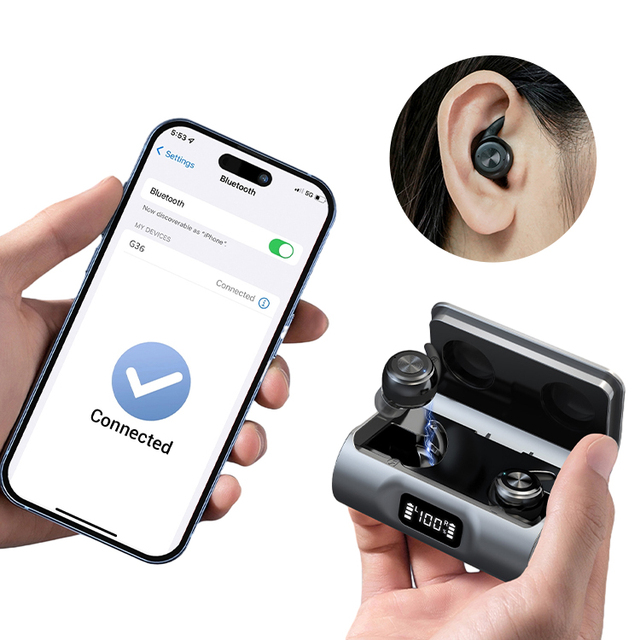 New Product Ideas 2024 Wholesale Black Invisible Digital ITE Hearing Aids Rechargeable Wireless Deaf CiC Hearing Aid