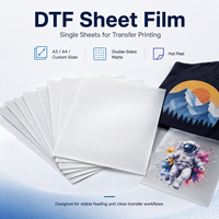 Film PET DTF en gros A3 A4 100 feuilles, film de transfert thermique double face pour imprimante DTF