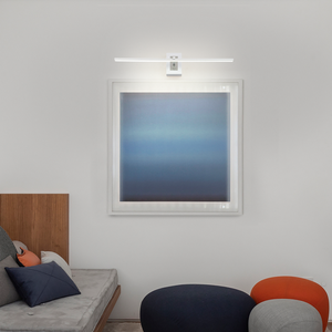 Applique murale LED linéaire moderne et mince, en aluminium blanc, abat-jour rectangulaire, blanc chaud 3500K, à fixation murale pour salon - Product Image 6