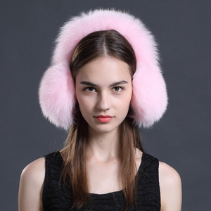 <span class=keywords><strong>Cache</strong></span>-oreilles en <span class=keywords><strong>fourrure</strong></span> de renard et de raton laveur naturel avec oreillette de protection Accessoire confortable et élégant - Product Image 2
