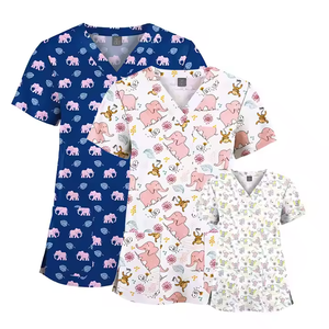 Vestido con estampado de animales y flores para mujer y hombre, Top de enfermera con cuello en V, patrones privados, Tops de enfermería con estampado personalizado - Product Image 5