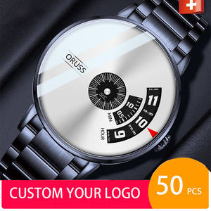 50 pièces, montre pour homme de luxe étanche Oruss 862 avec logo personnalisé sur le cadran, tendance coréenne jeune, montre à quartz décontractée pour homme, Reloj - Product Image 1