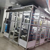 Cabine de travail modulaire en profilés aluminium avec purification d'air FFU pour l'isolation des poussières des machines industrielles