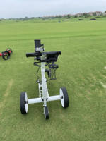 Chariot de golf électrique à batterie lithium 24V DC à double poignée avec télécommande