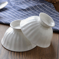 Bol à soupe et à nouilles en céramique de porcelaine osseuse émaillée de style japonais, blanc pur, de 4,5 à 6 pouces, compatible lave-vaisselle et écologique pour la maison