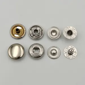 custom Nickel-Free press 4 part spring snap button clothing clothes chrome plated brass buttons