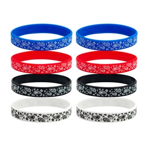 Özel Logo silikon bilekliği bilezik moda desen baskılı plastik promosyon ürünleri bileklik ve şık - Product Image 6